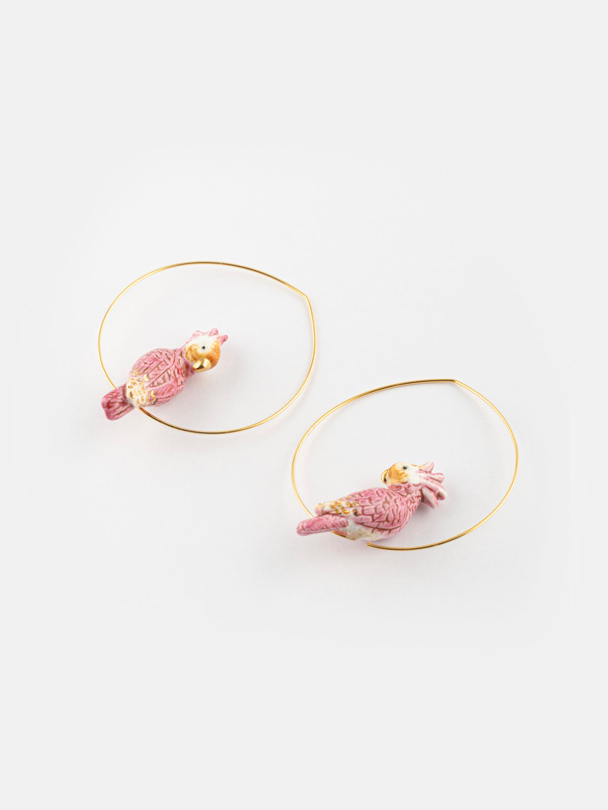 Pink Cockatoo hoop earrings Vibration
