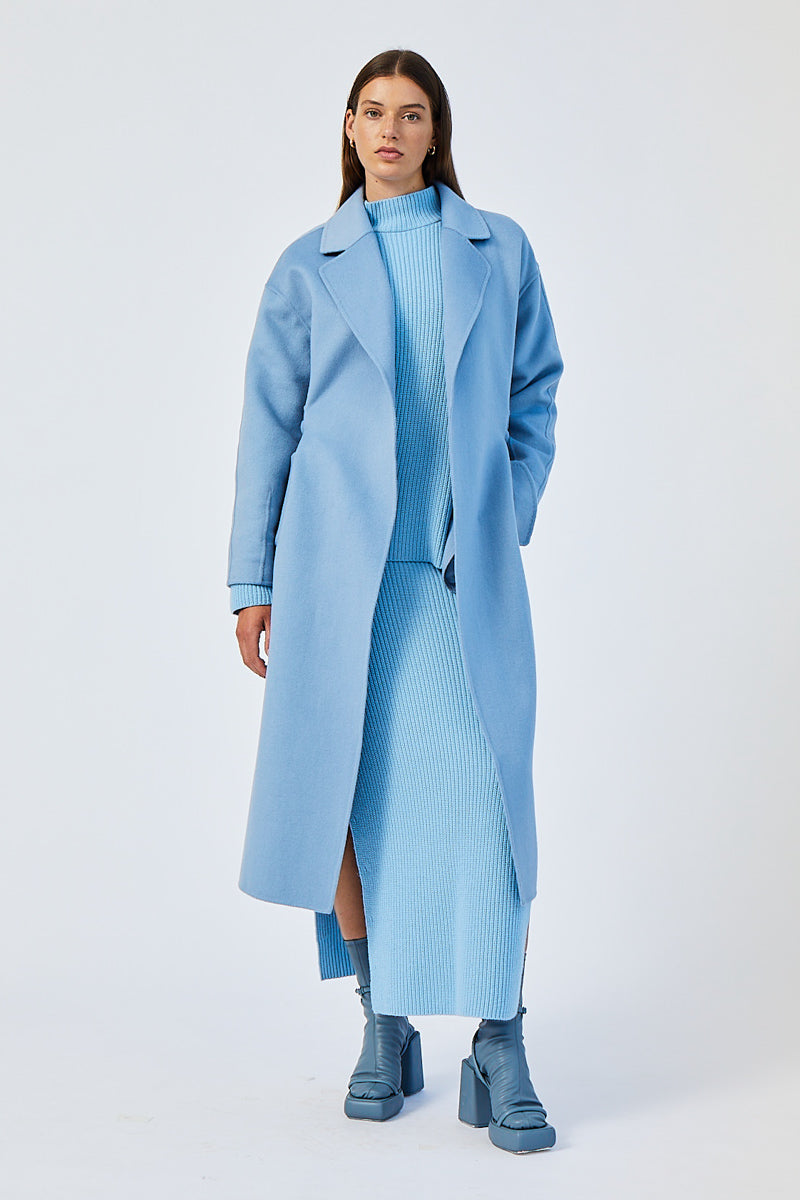 Ella Oversized Coat Light Blue - Suboo