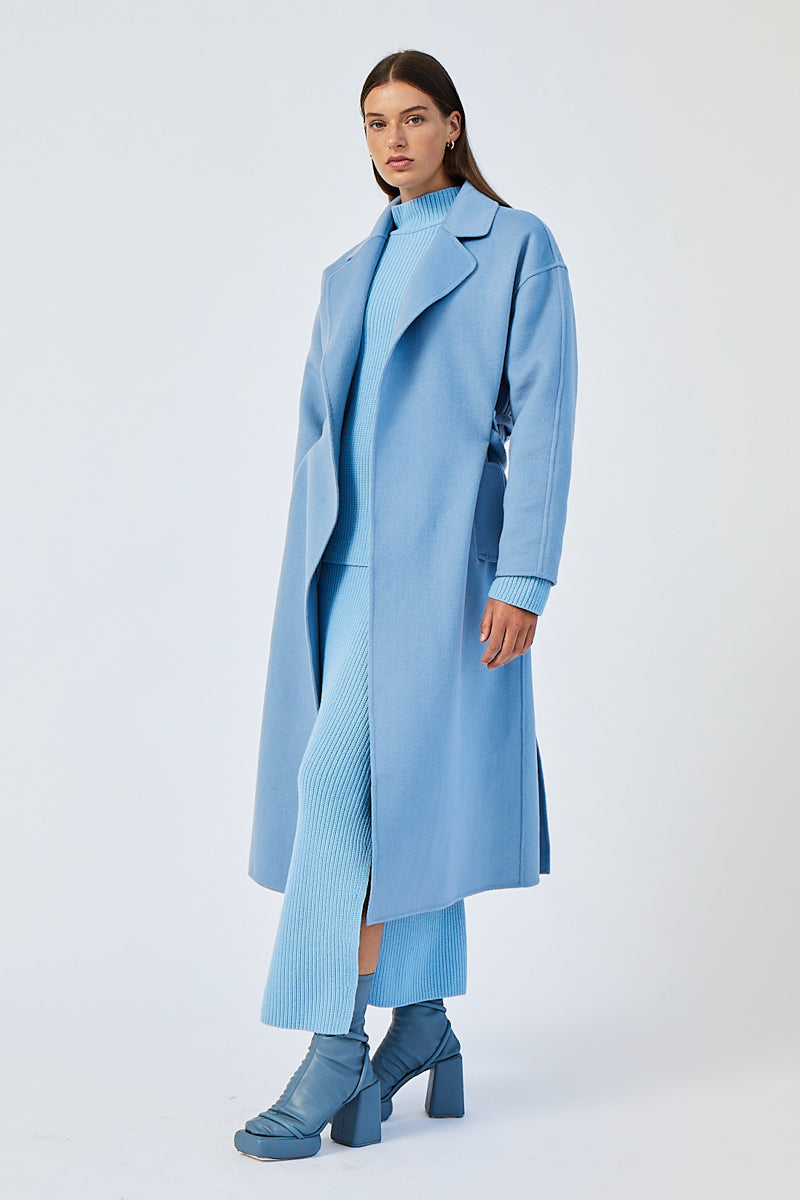 Ella Oversized Coat Light Blue - Suboo
