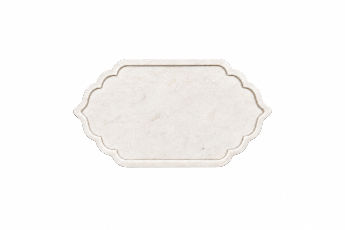 White Marble Mughal Tray