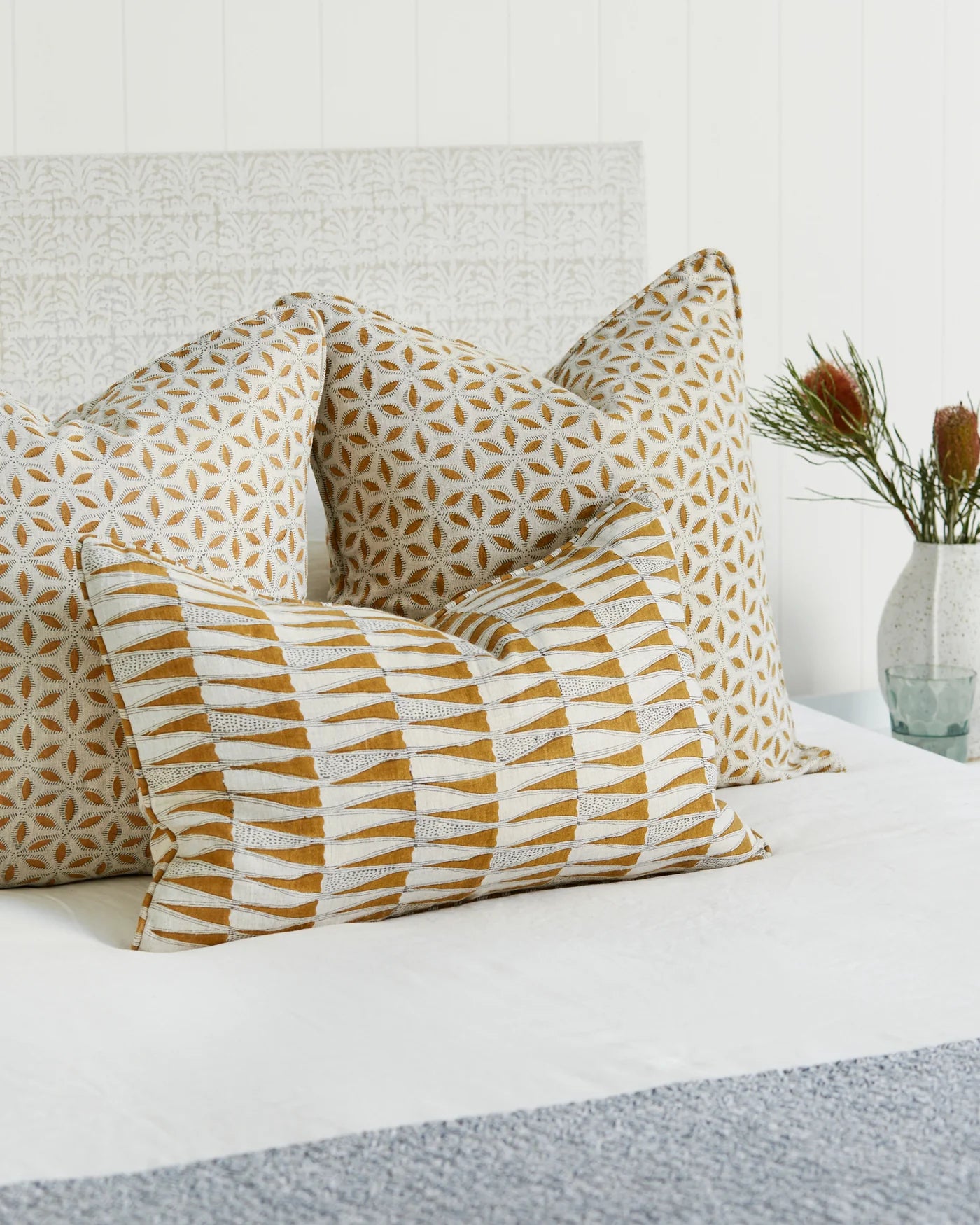 Tangier Saffron Linen Cushion 35x55cm