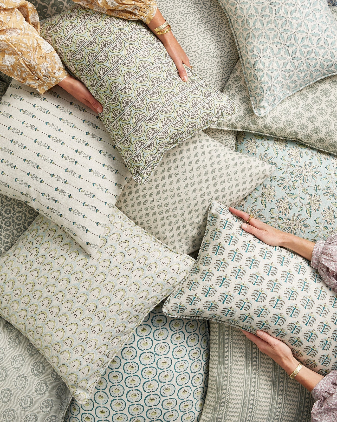 Azores Wasabi Linen Cushion 50x50cm
