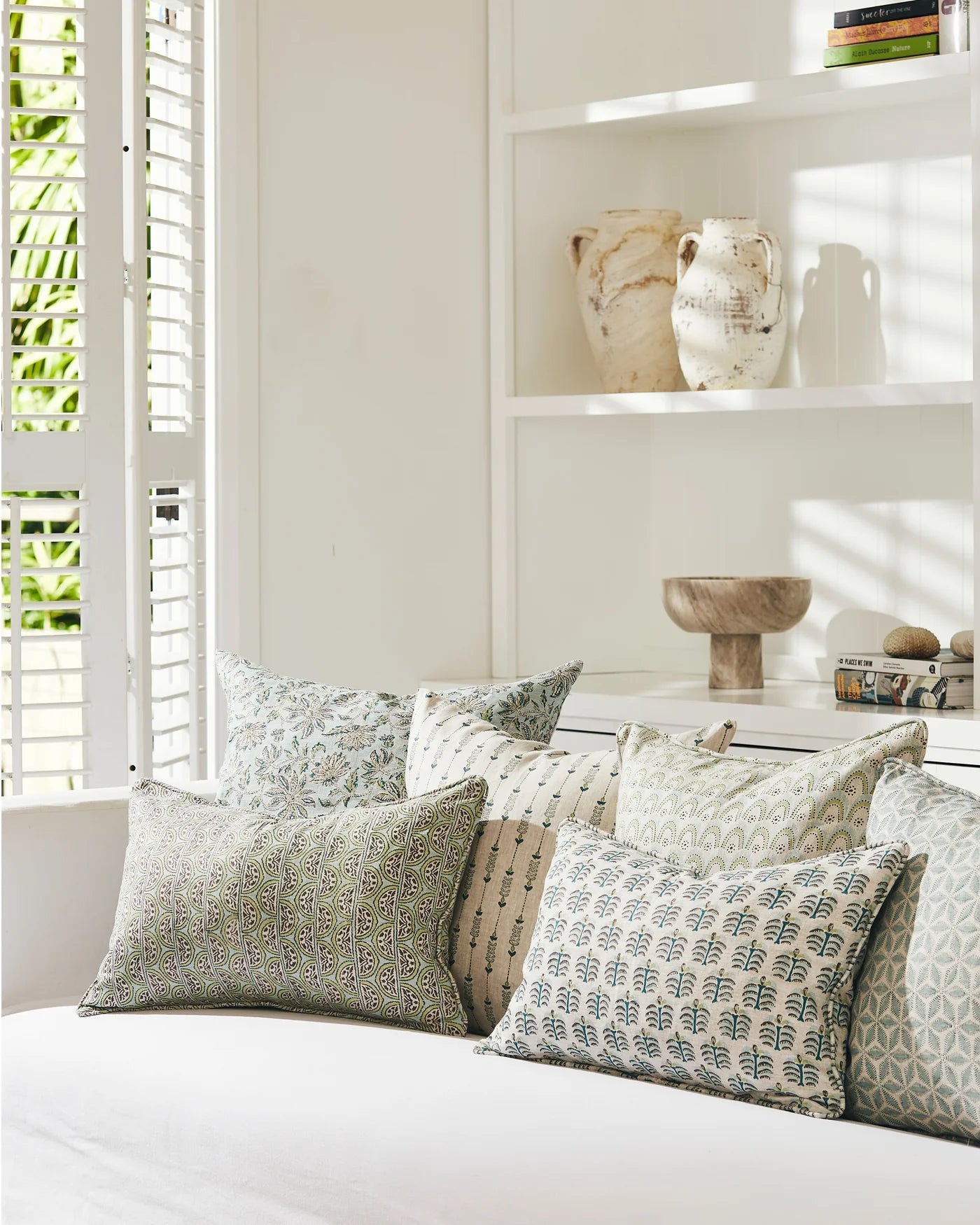 Azores Wasabi Linen Cushion 50x50cm