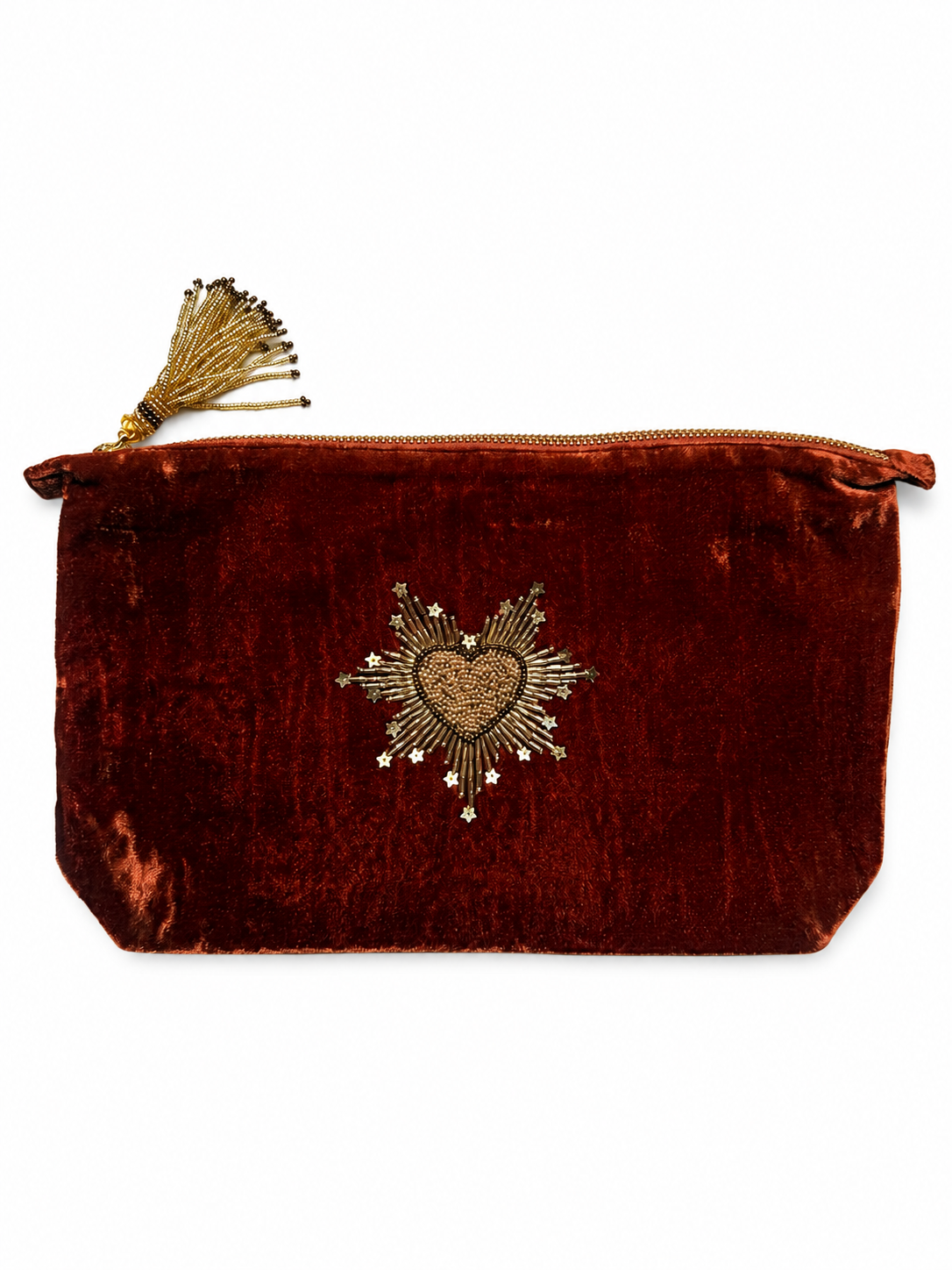 Heart Make up Bag Rust