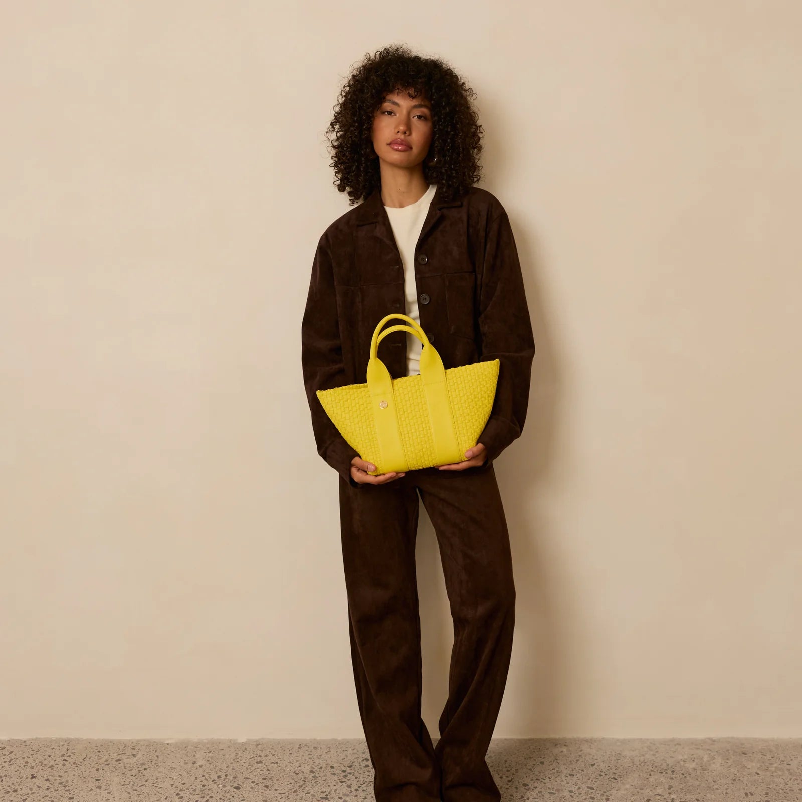 Gili Leather Tote Bag Lemon Sorbet