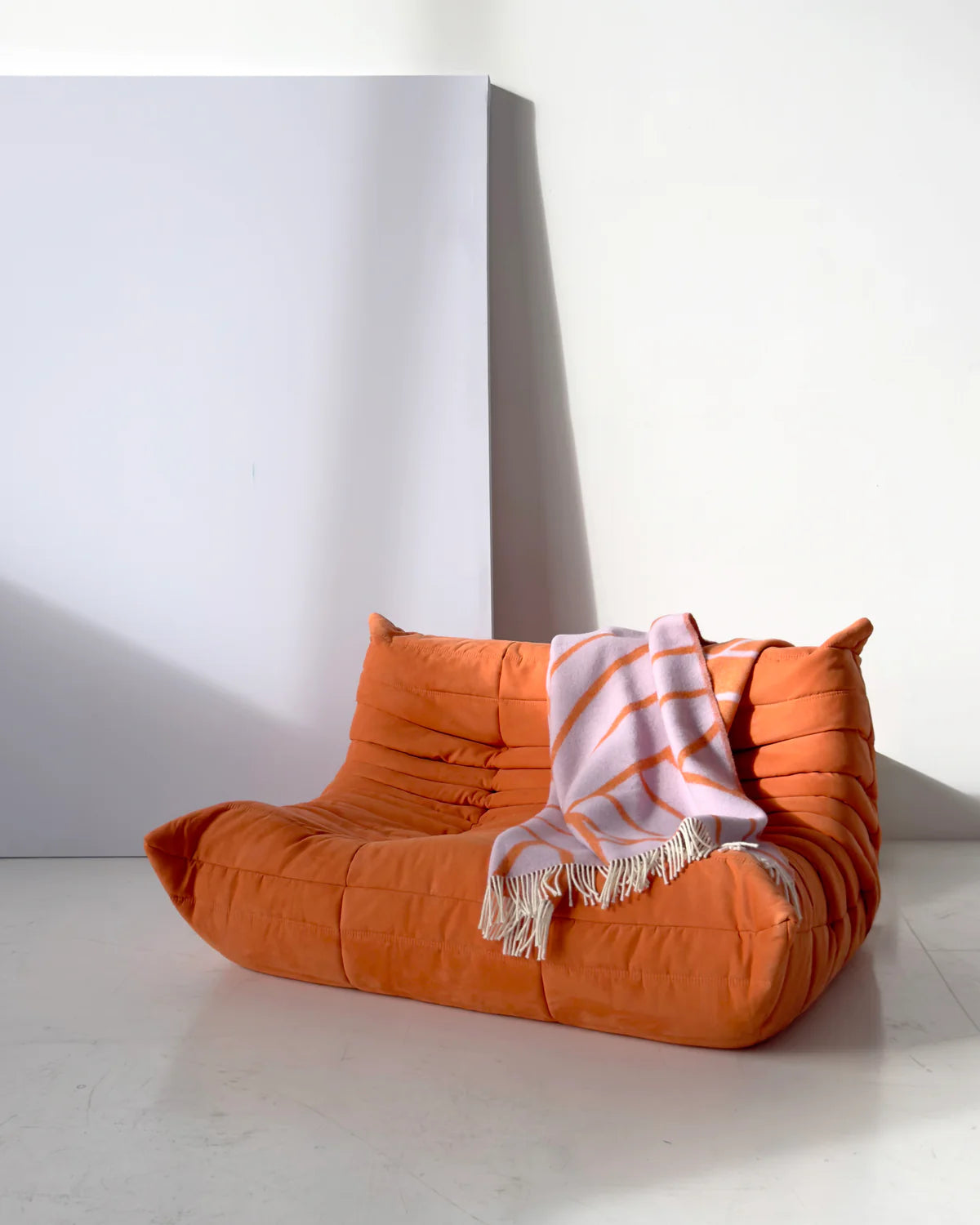 Lines Blanket Lilac Orange - Maison Deux