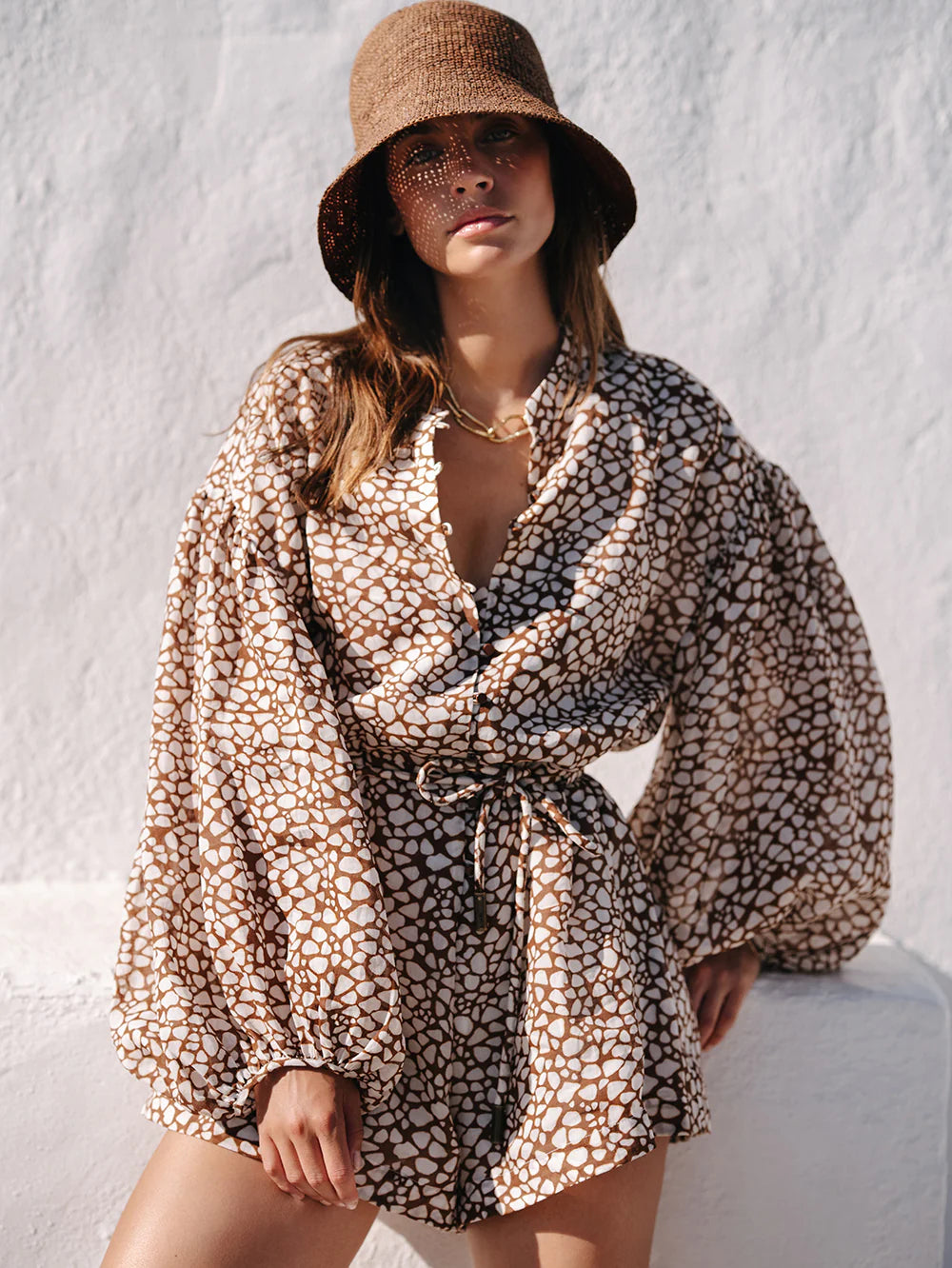 Solara Playsuit Brown
