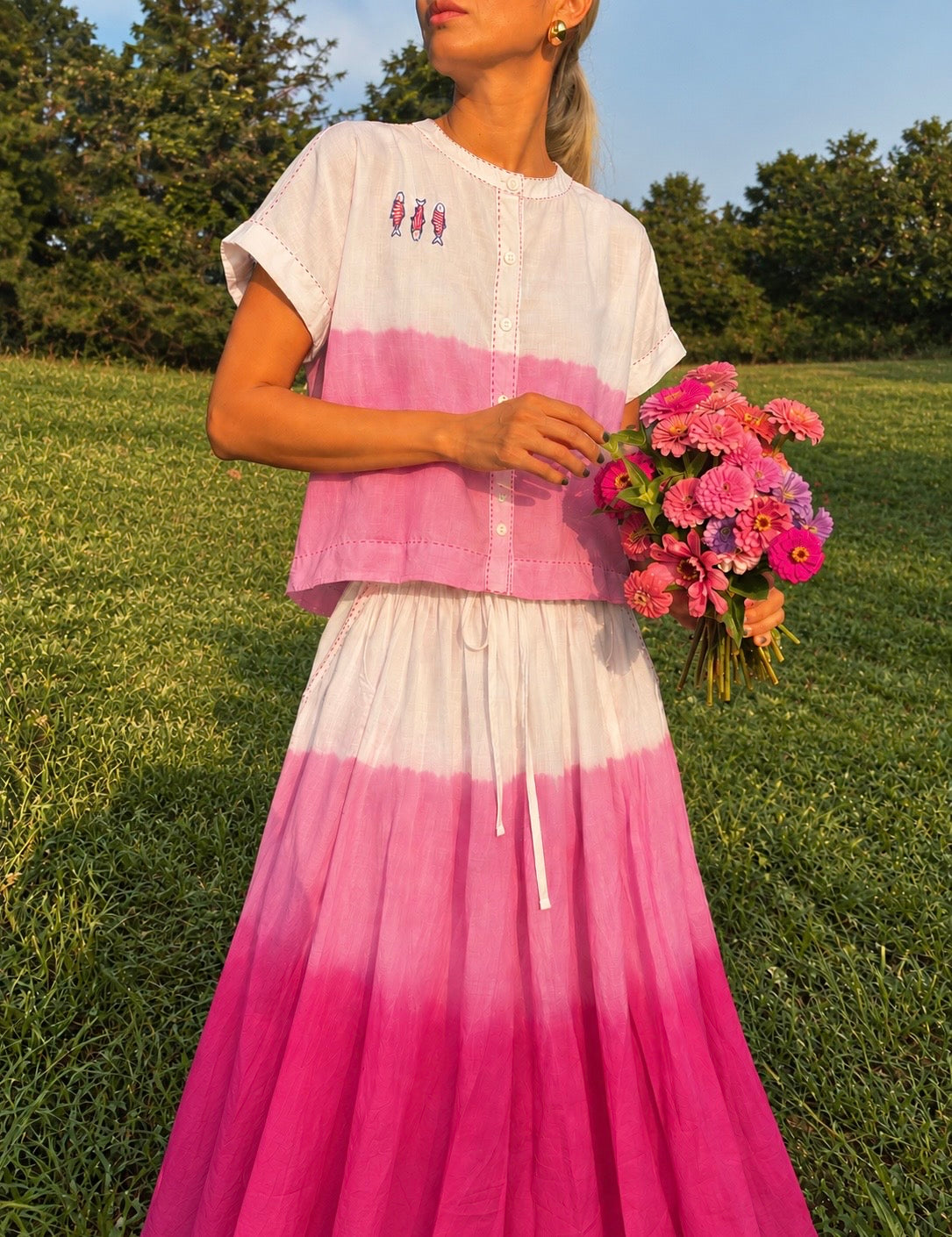 Mila Tie Dye Skirt Pink