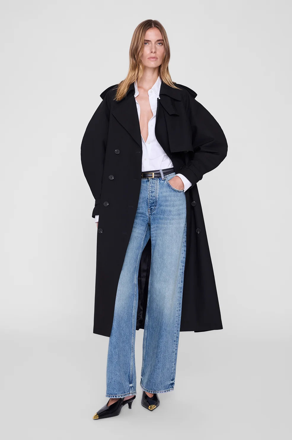 Pascale Maxi Trench - Black
