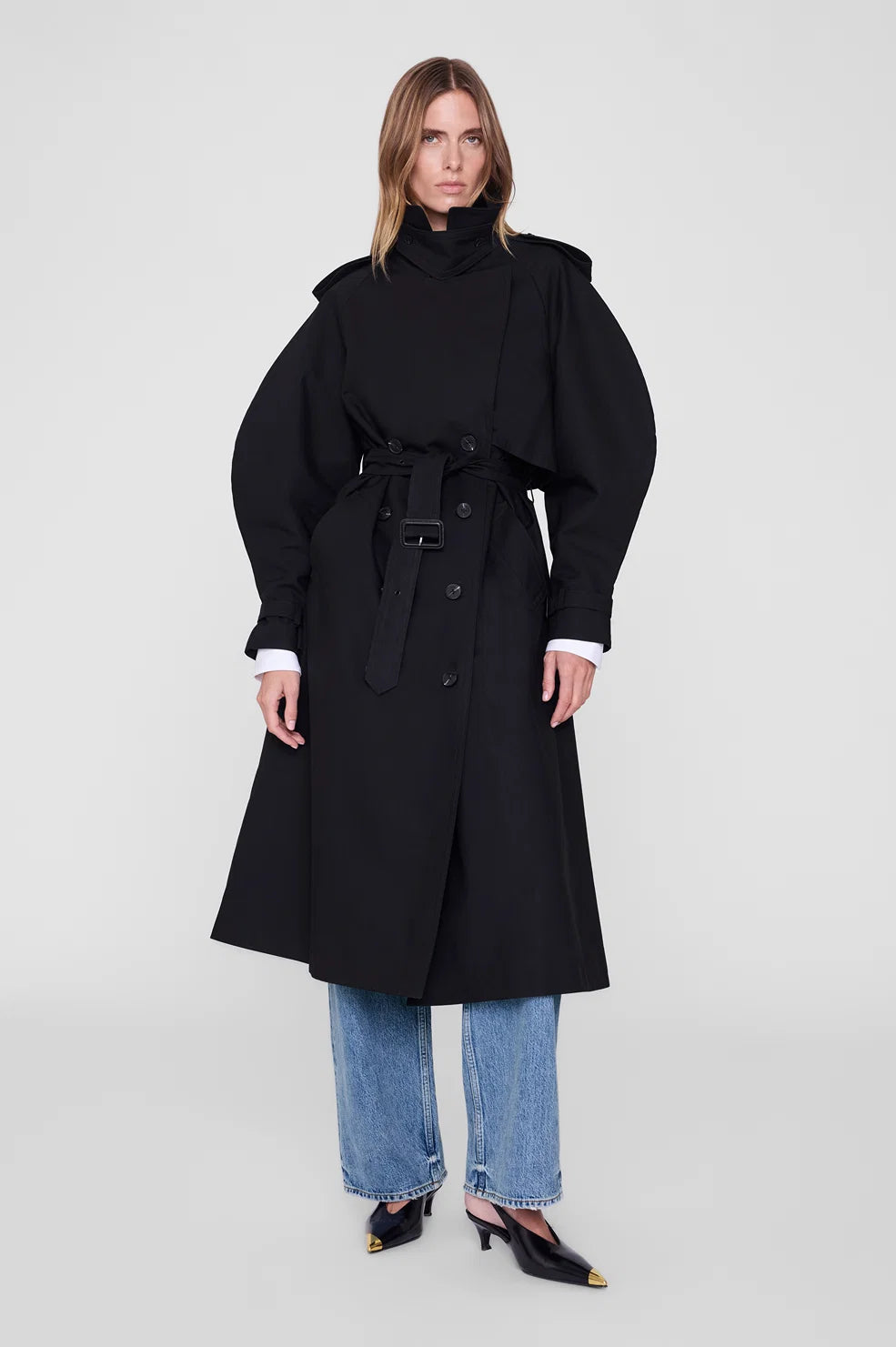 Pascale Maxi Trench - Black