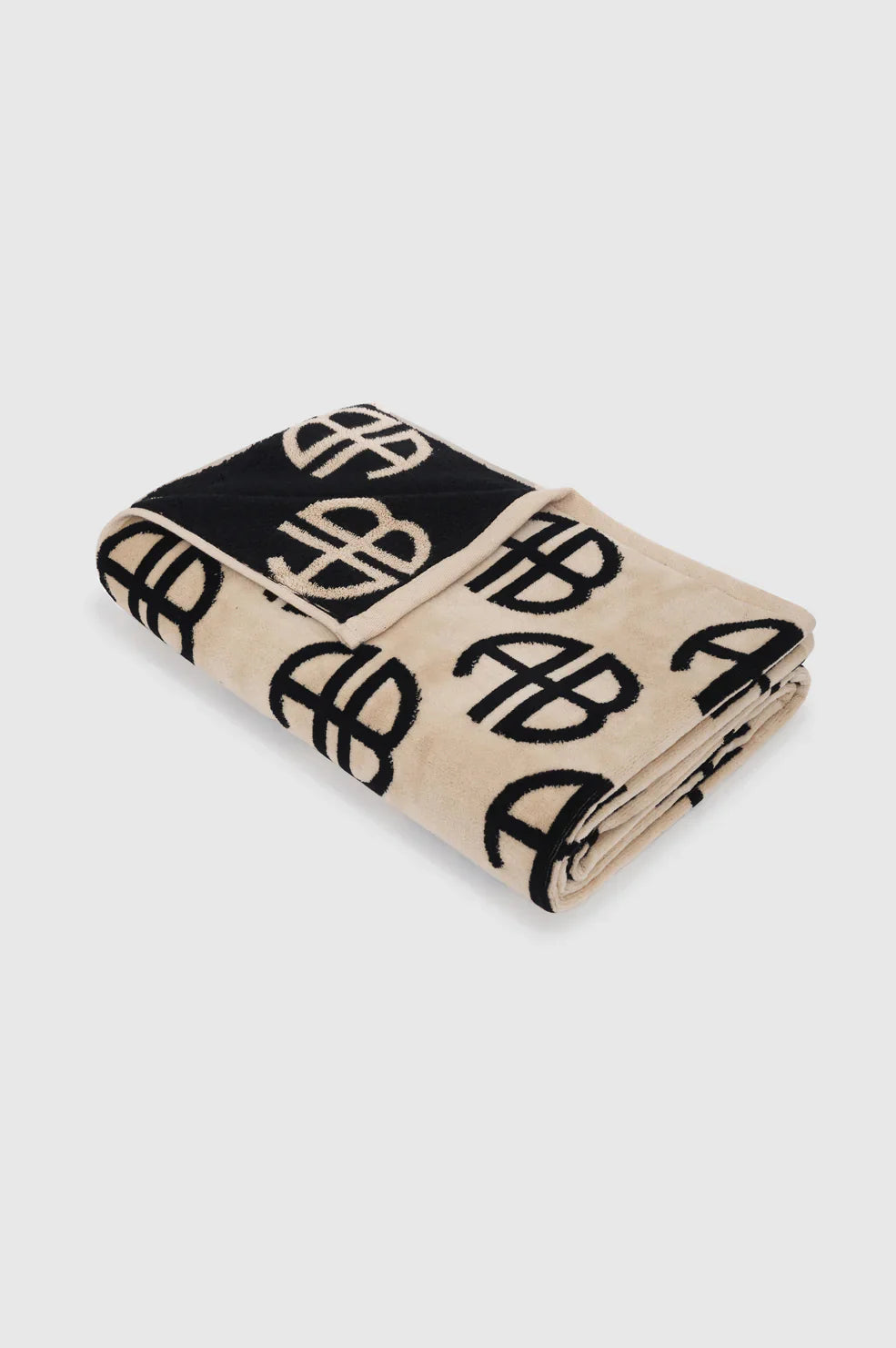 Bahia Towel Beige Monogram Print