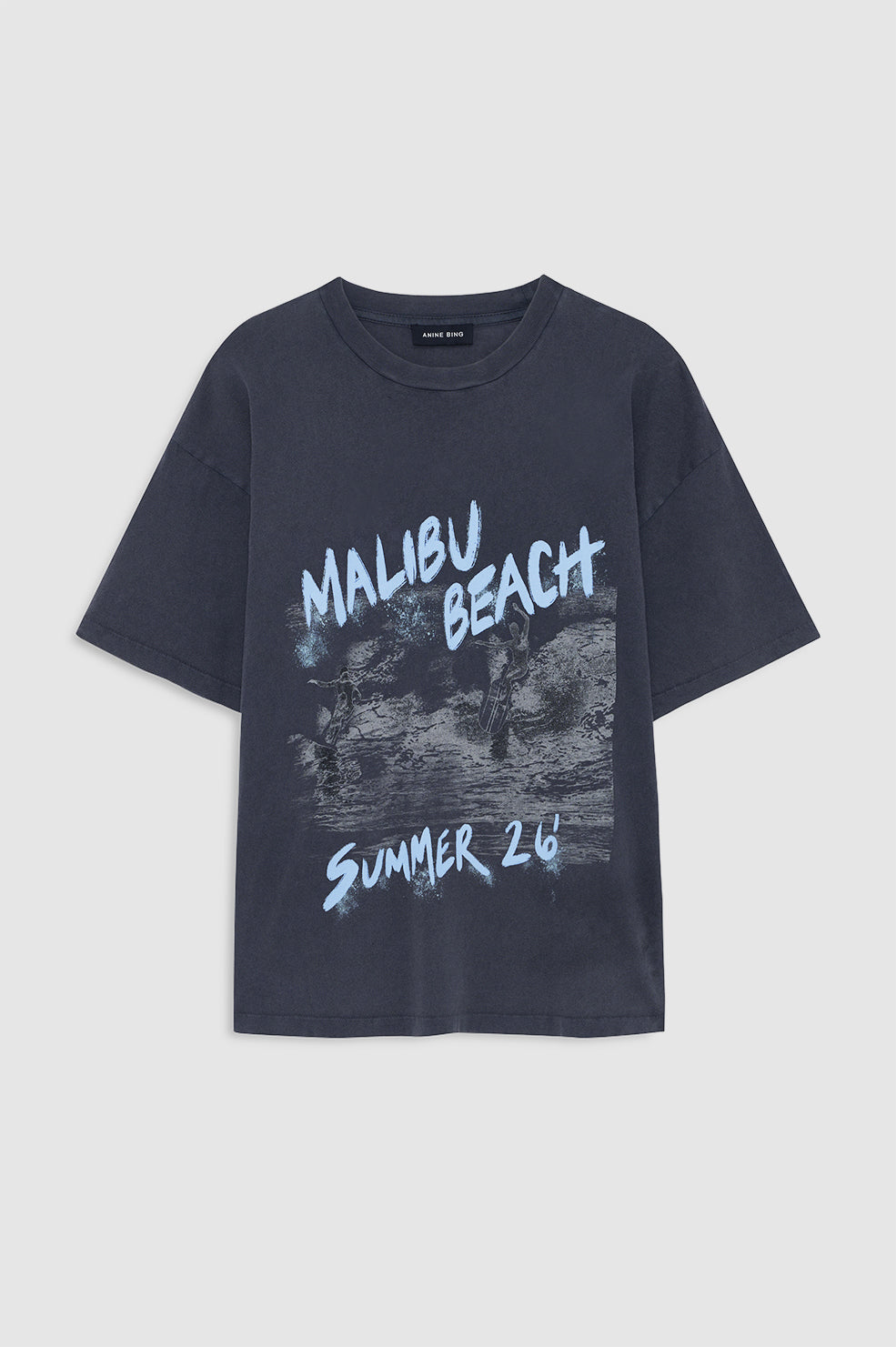 Cade Tee Surfer Black Blue - Washed Black