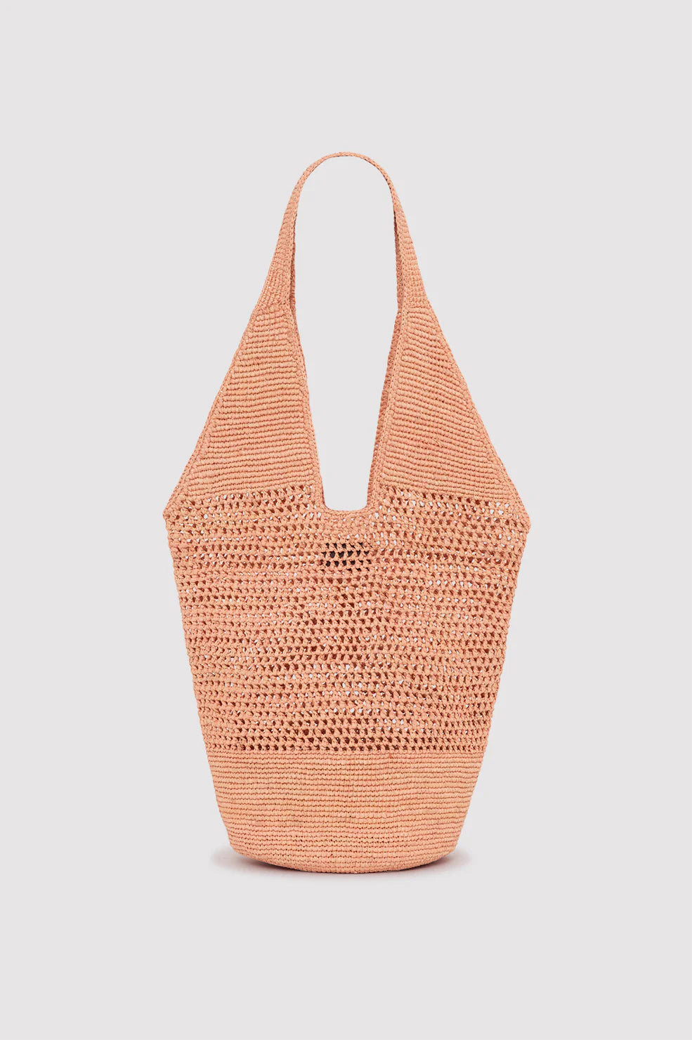Leah Logo Hobo Raphia - Blush