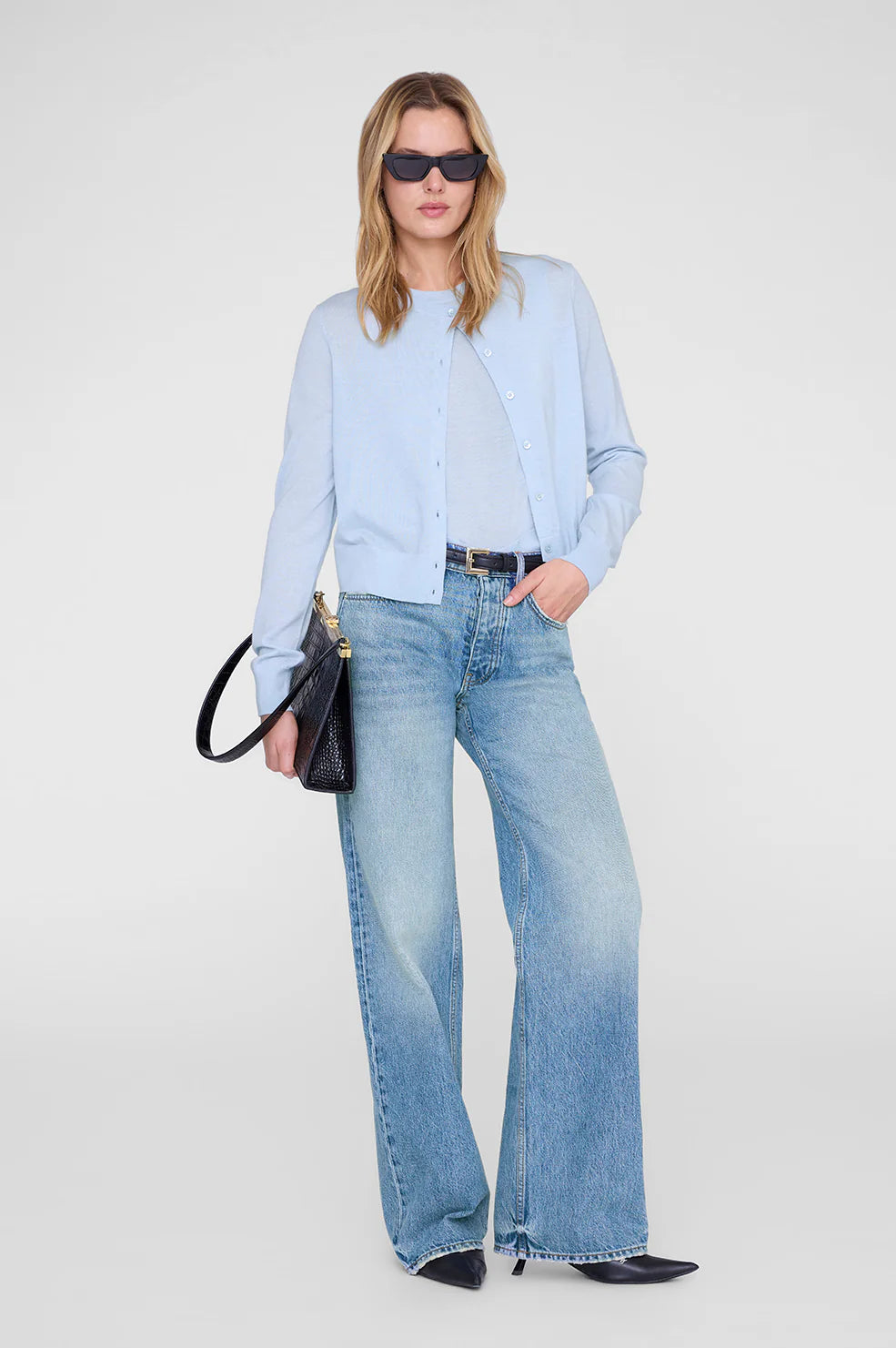 Moni Crop Cardigan - Pale Blue