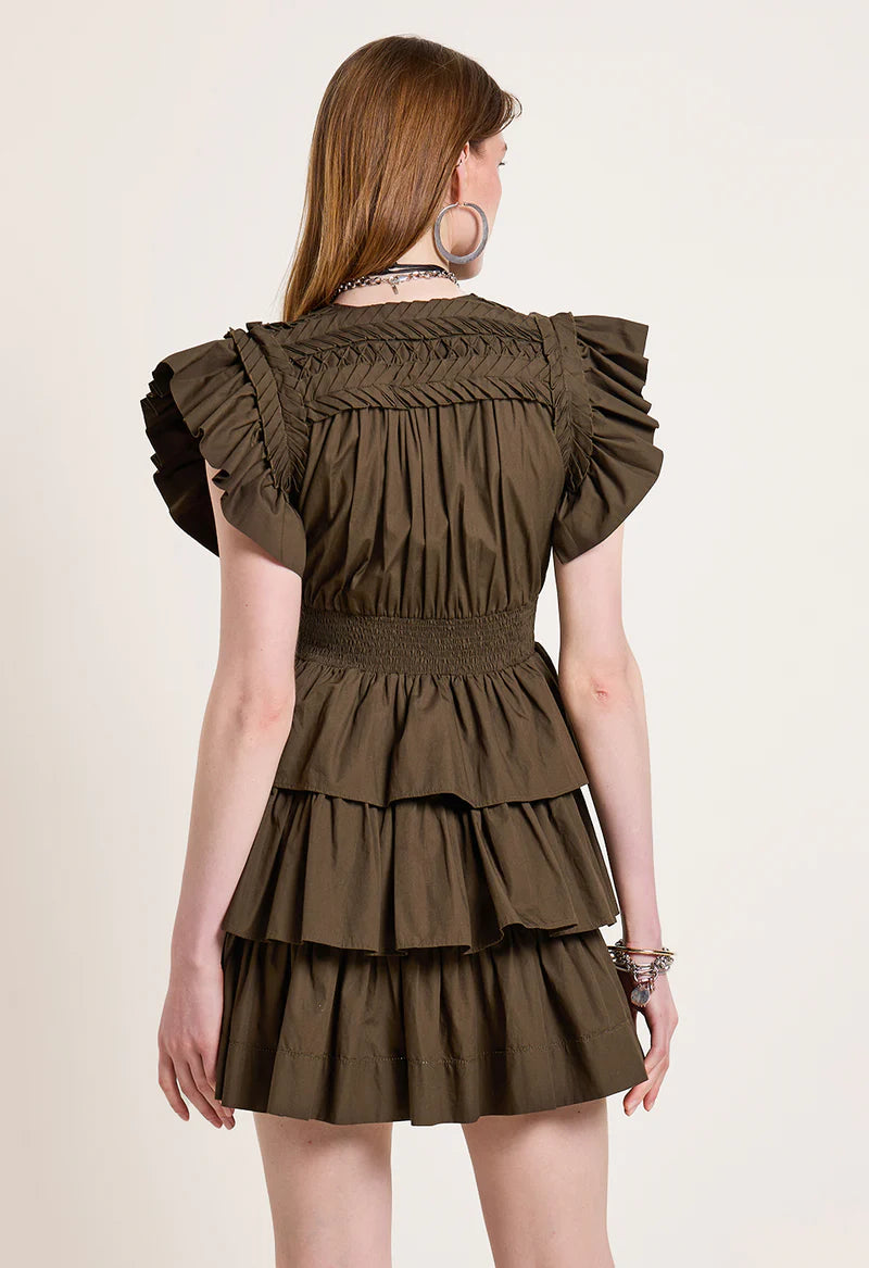 Aurora Mini Dress - Olive Green