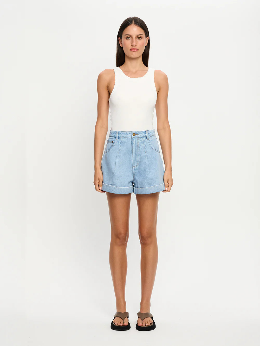 Avery Denim Short Dusty Blue