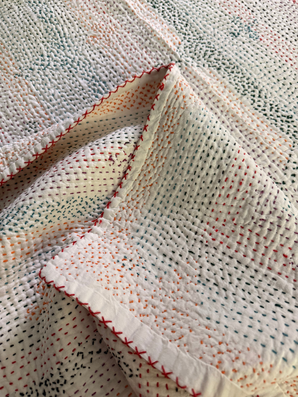 Red Stitch Edge Throw Single