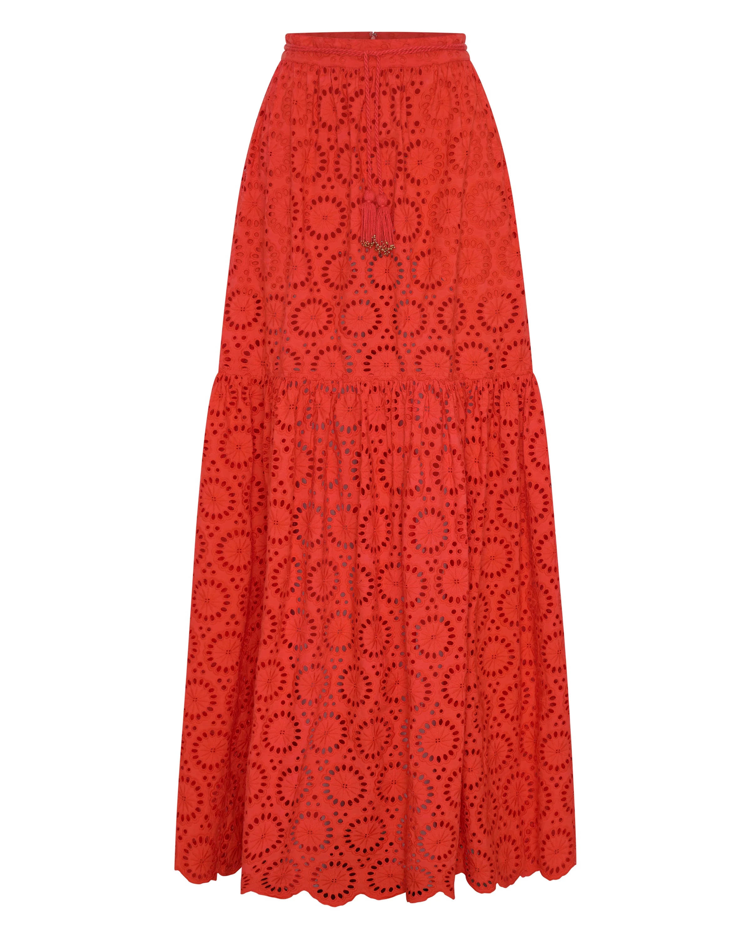 Cyprian Skirt Pink & Red Eyelet - Ileo Nema