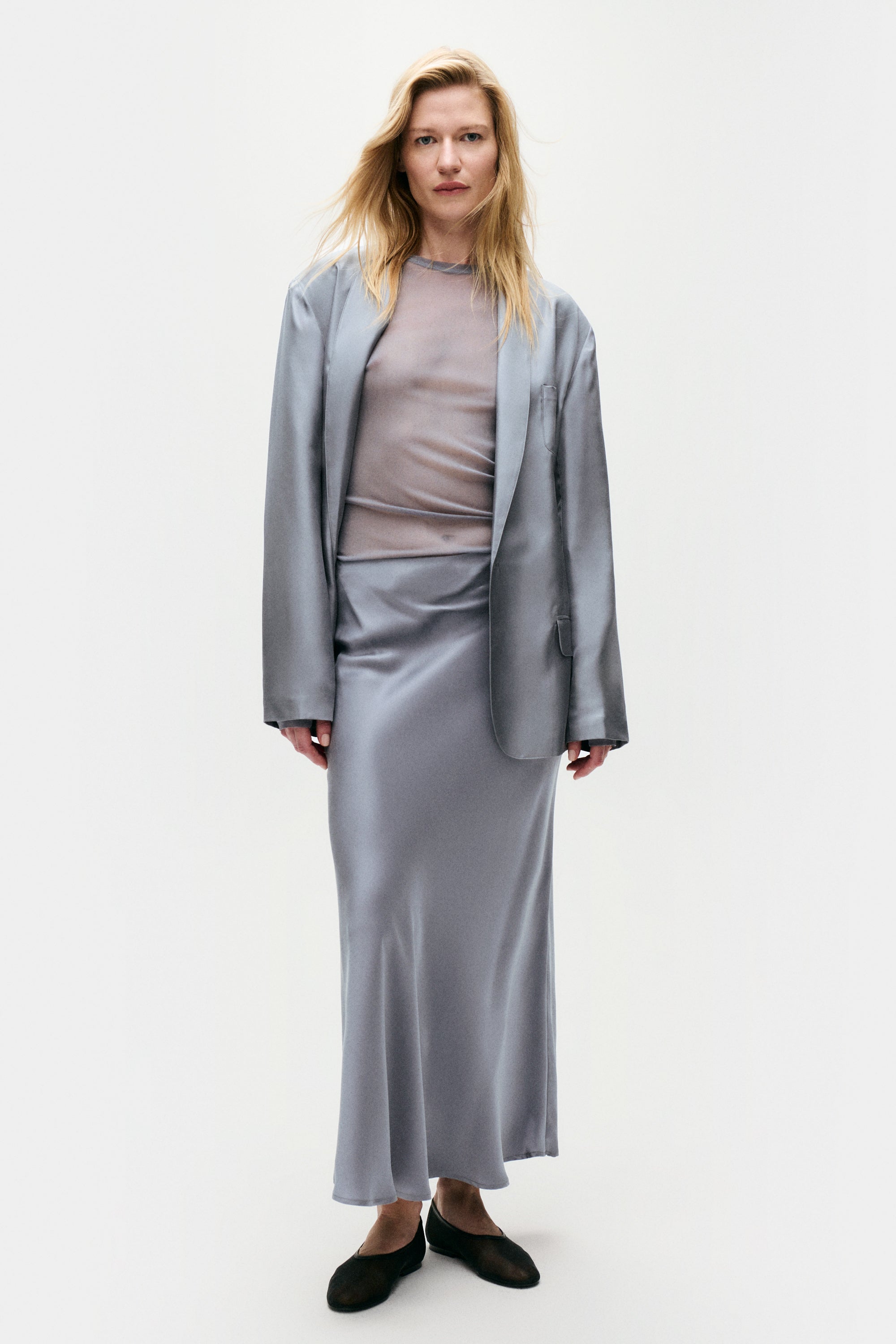 Long Bias Cut Skirt Storm
