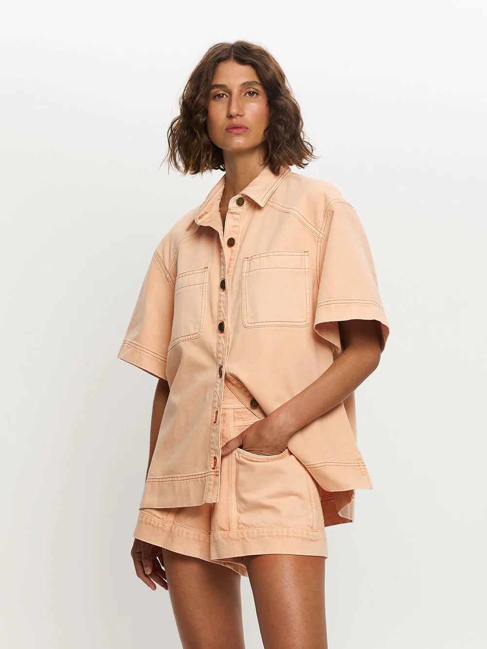 Cameron Denim Short Peach