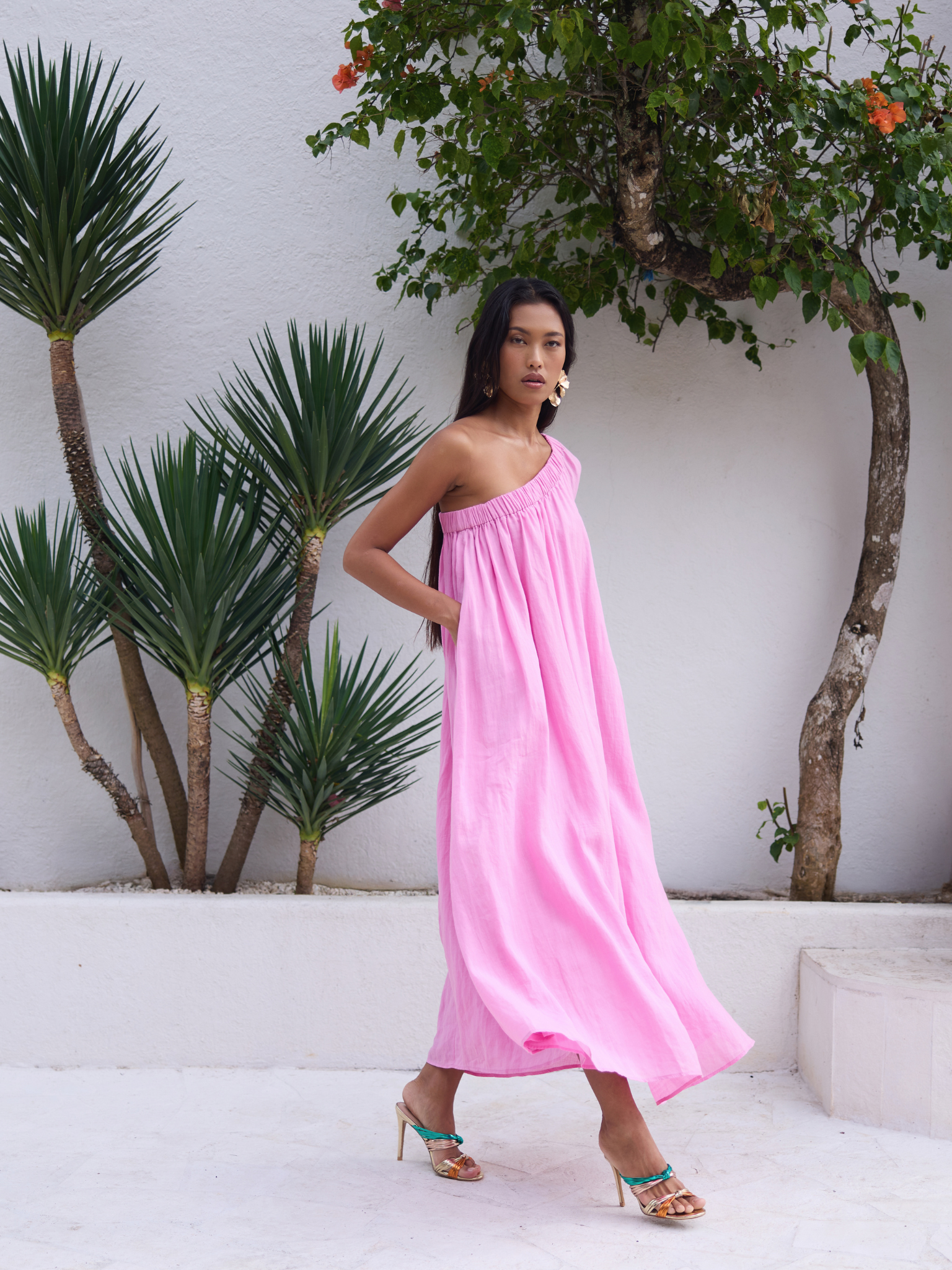 Cami Pink One Shoulder Dress