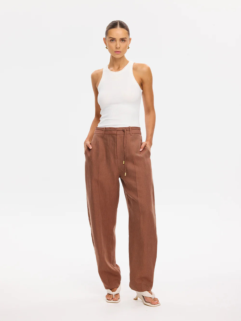 Cass Barrel Leg Pant Chocolate