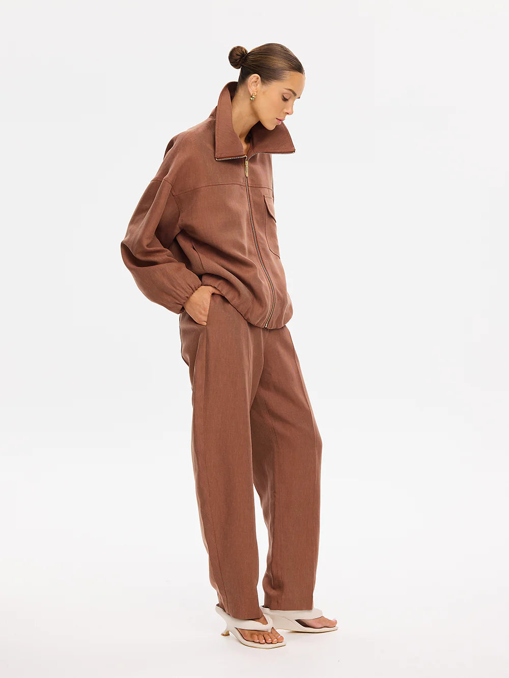 Cass Barrel Leg Pant Chocolate