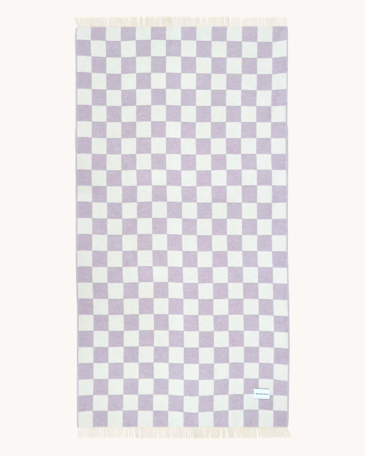 Checkerboard Blanket XL Lilac White - Maison Deux