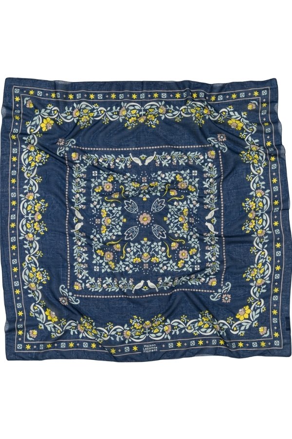 Scarf Secret Garden Navy Cotton