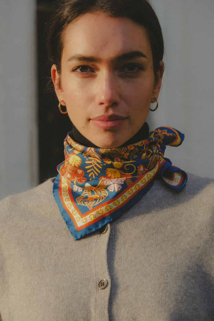 Small Scarf Volcanique Orange Silk