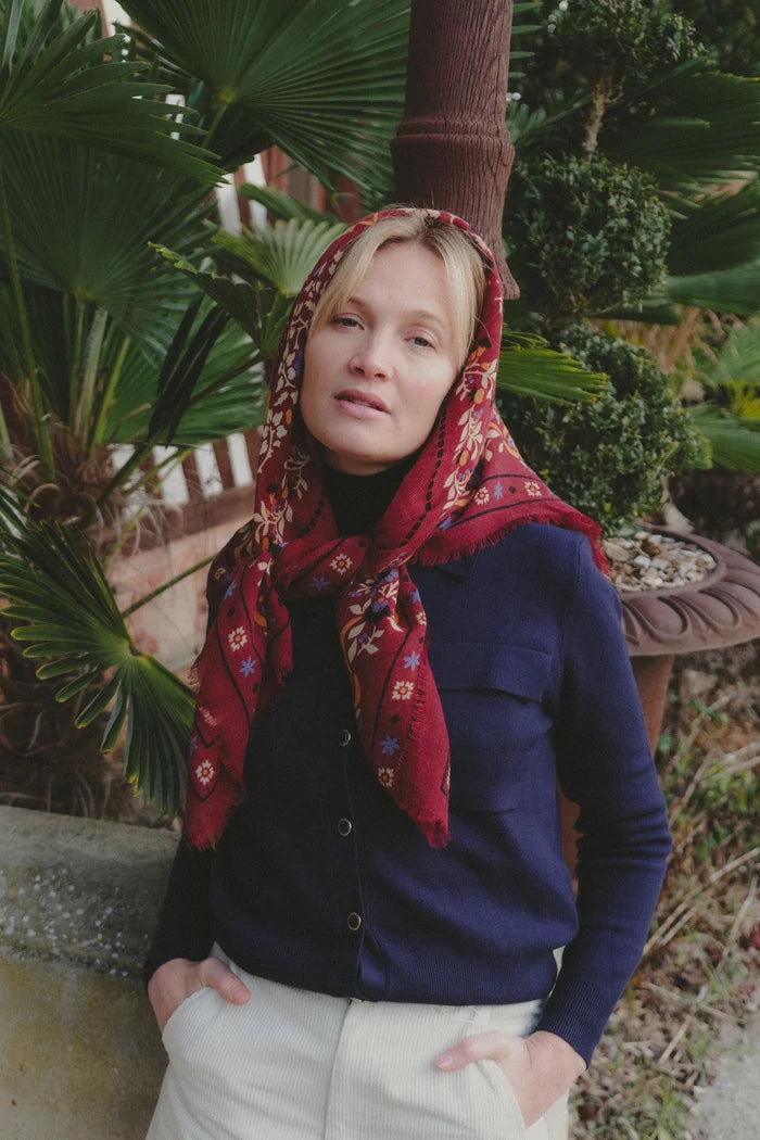 Scarf Secret Garden Bordeaux WS