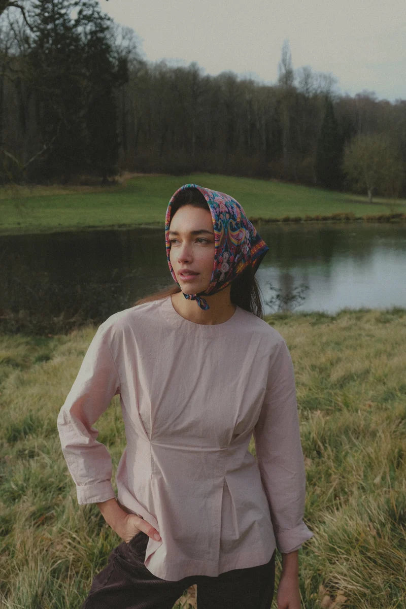Small Scarf Volcanique Pink Silk