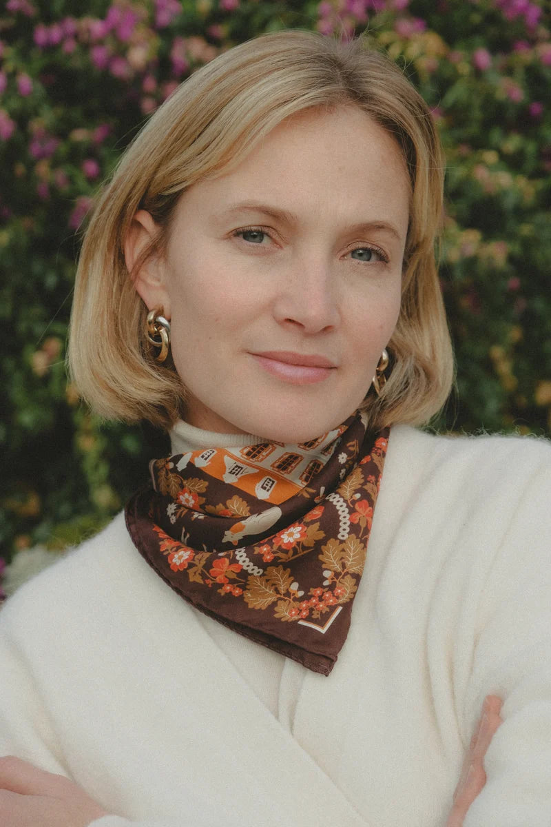 Small Scarf Retour de Foret Chocolate Silk