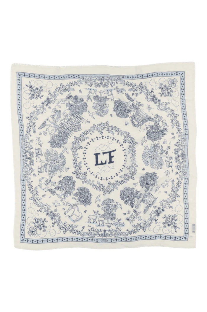 Scarf Toile de Jouy Navy