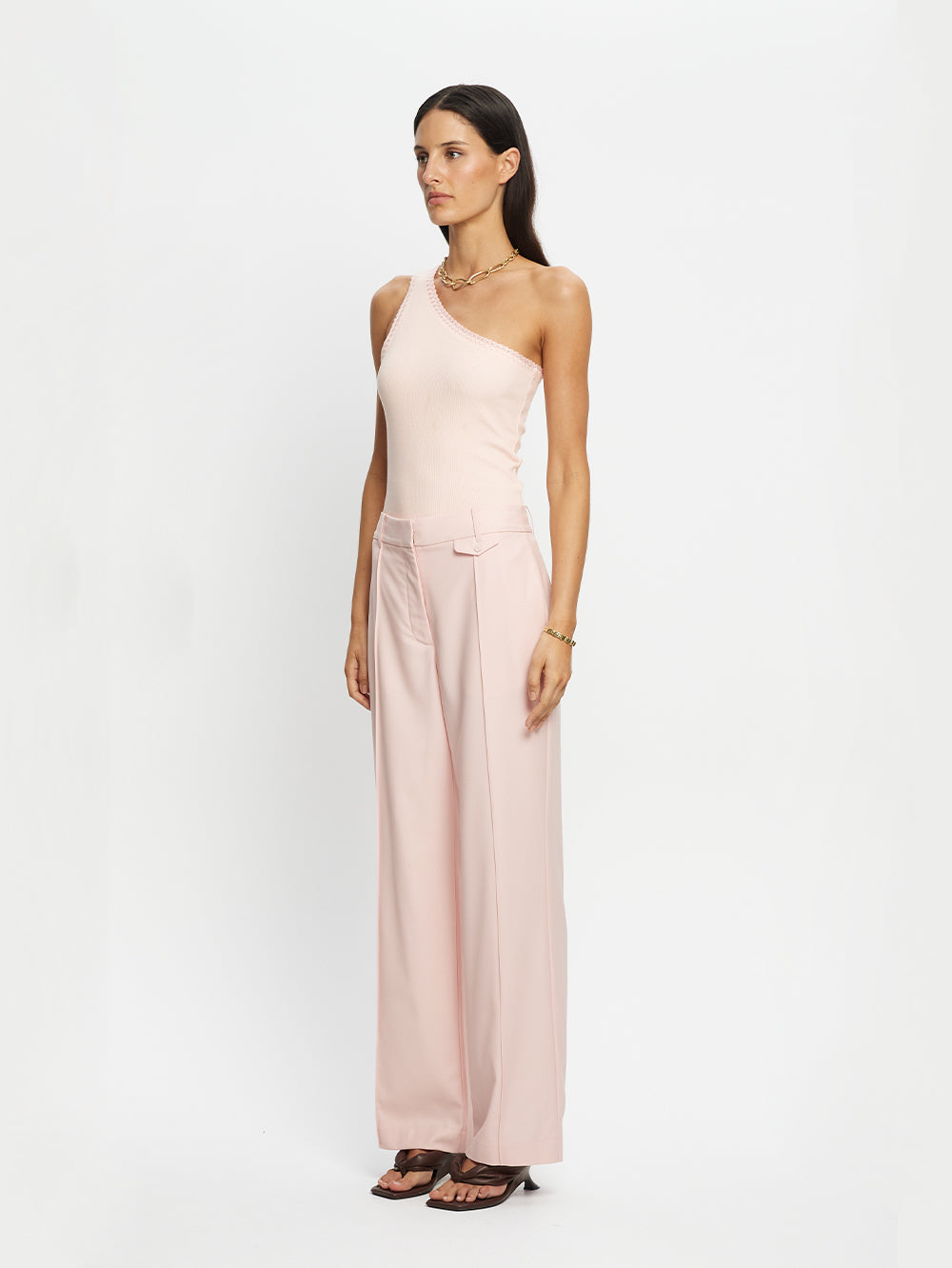 Tallulah One Shoulder Tank Pink