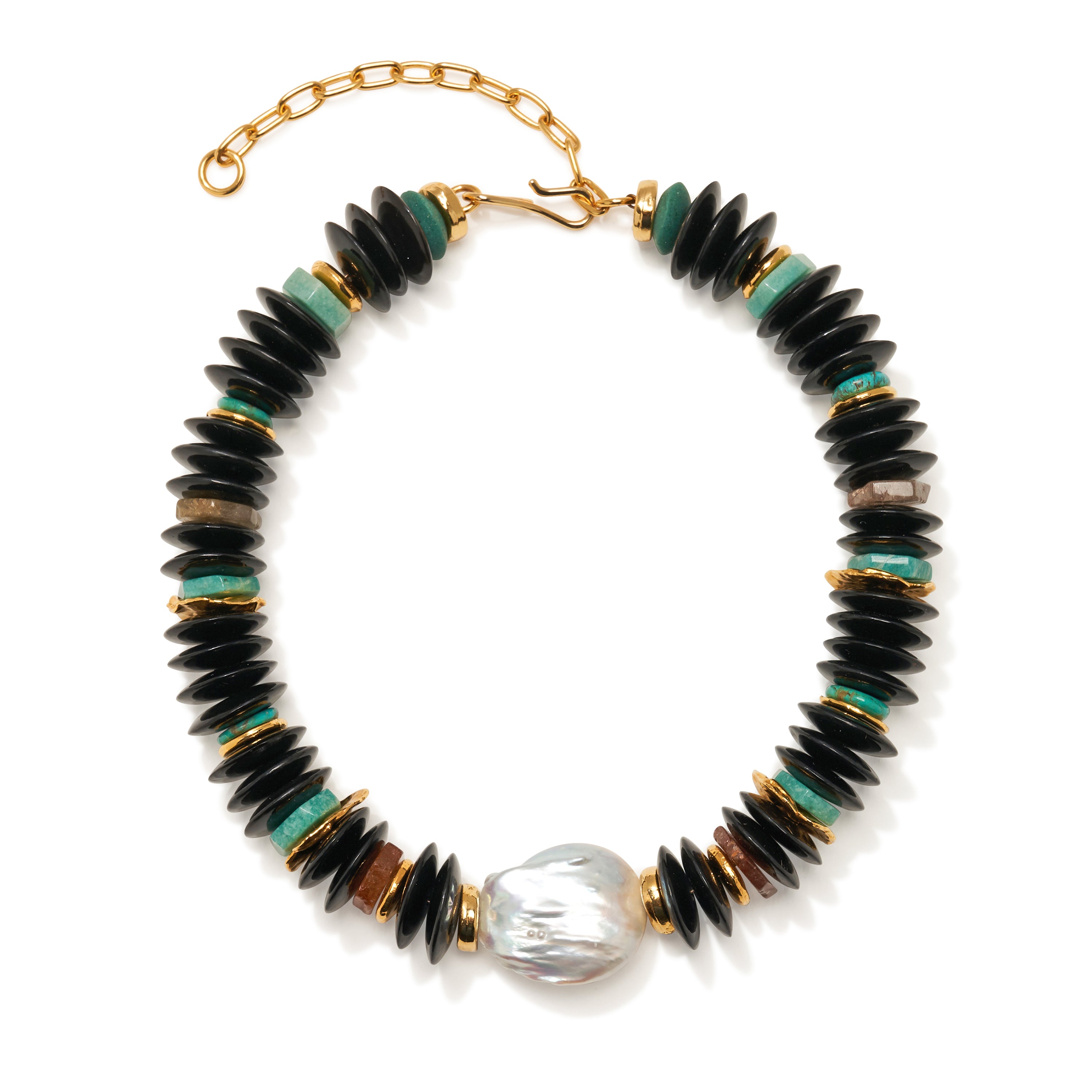 Milano Pearl Necklace in Horn