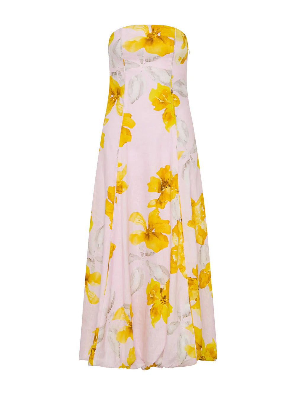 Francine Strapless Maxi Dress Pink Yellow