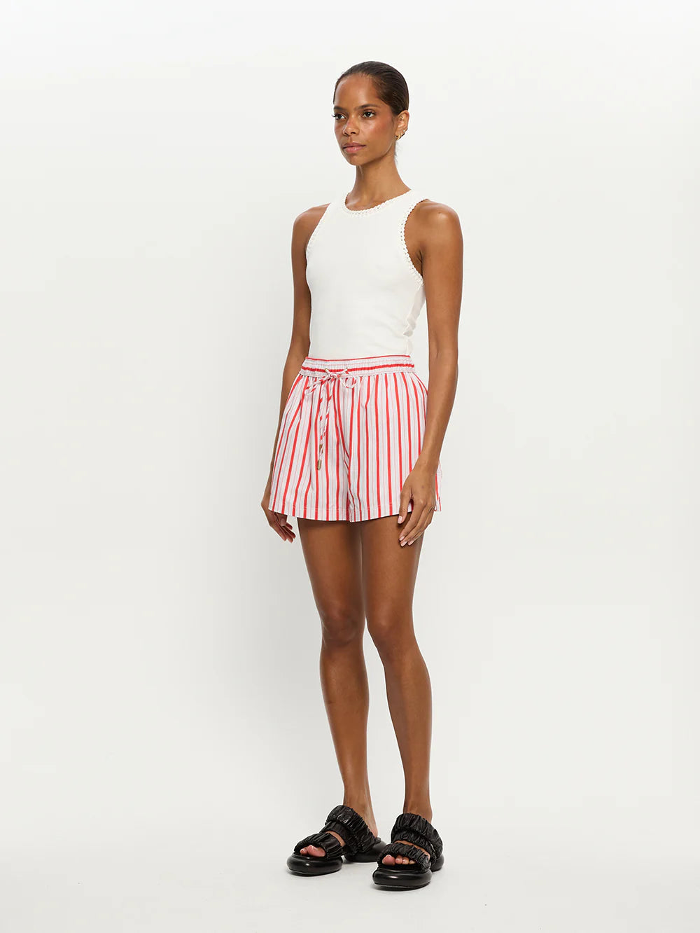 Maddie Short Red Stripe