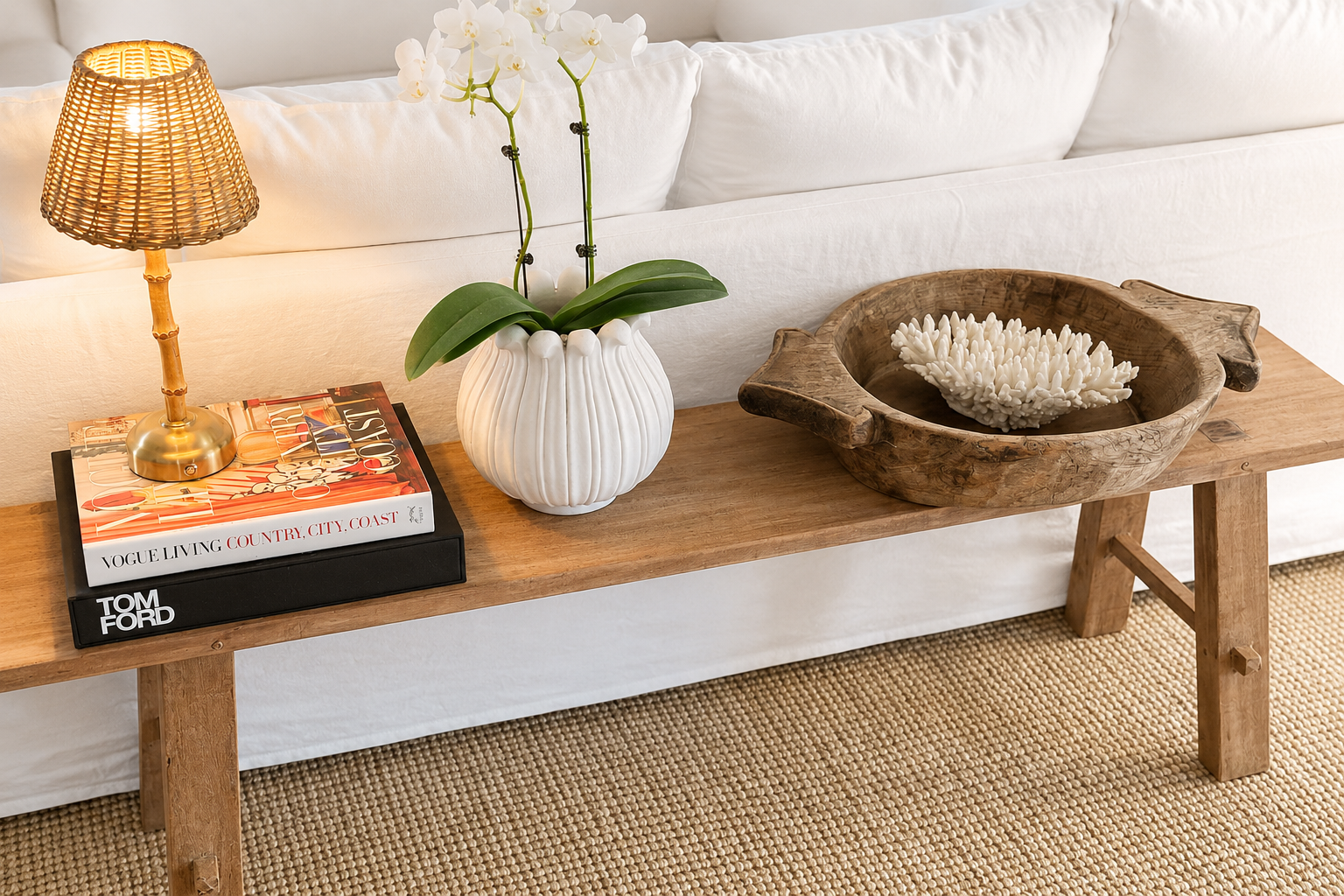 Long Recycled Timber Vintage Teak Bench
