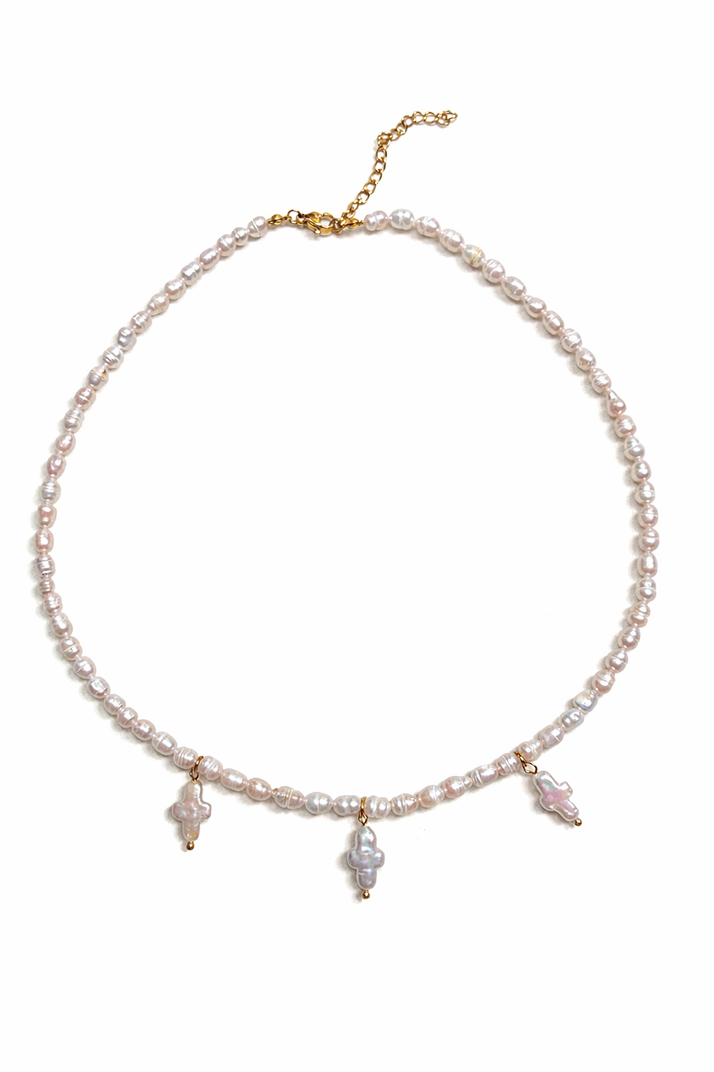 Crosses Fresh Water Pearl Necklace
