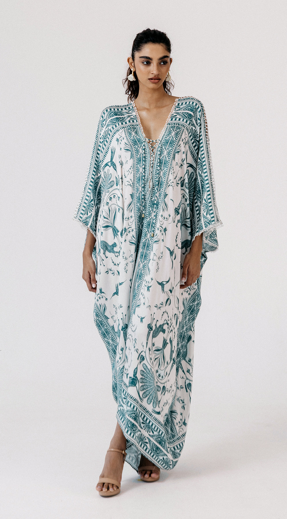 Luna Kaftan Serendib Teal - Lois London