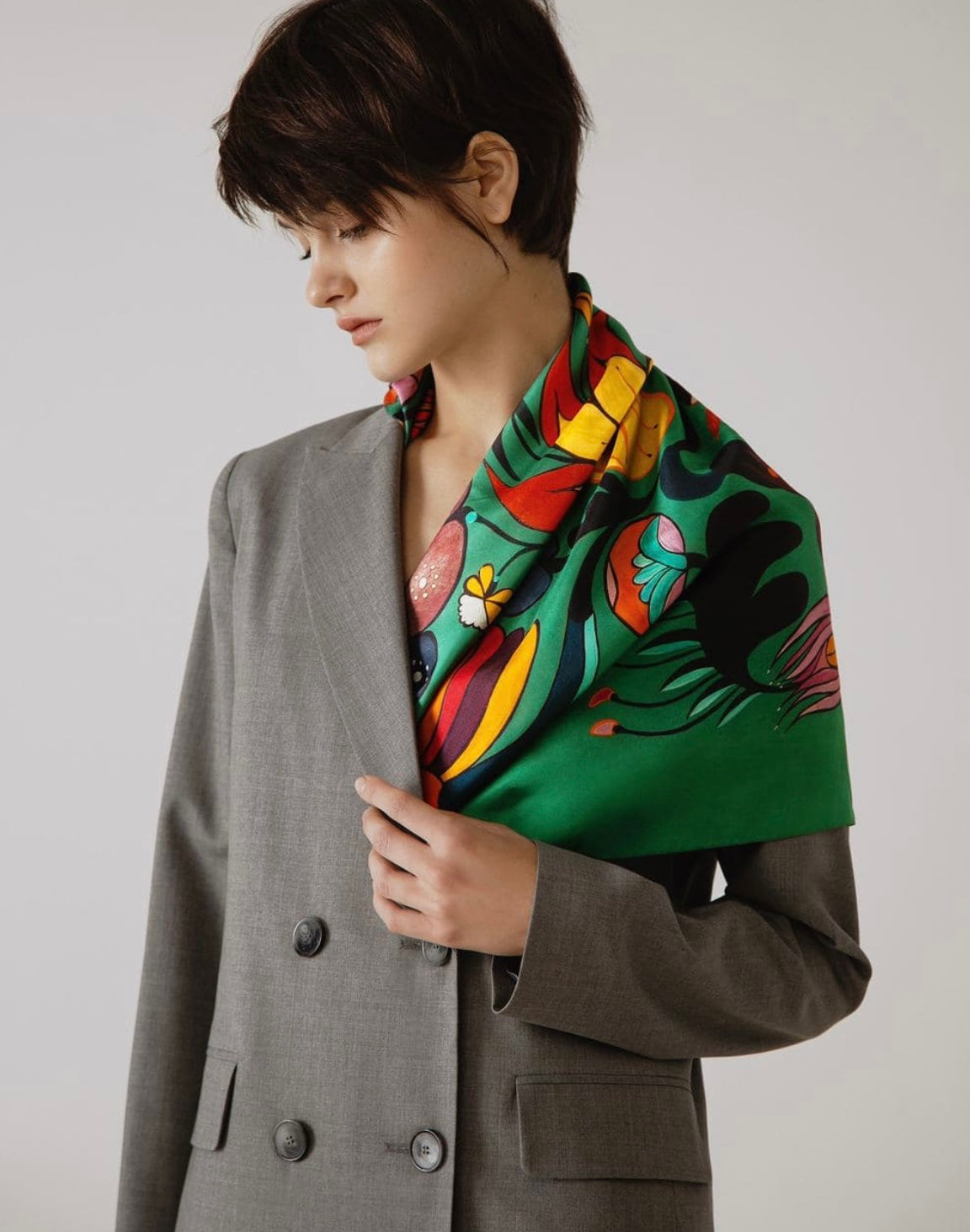 Silk Scarf “Forest song” F. Primachenko