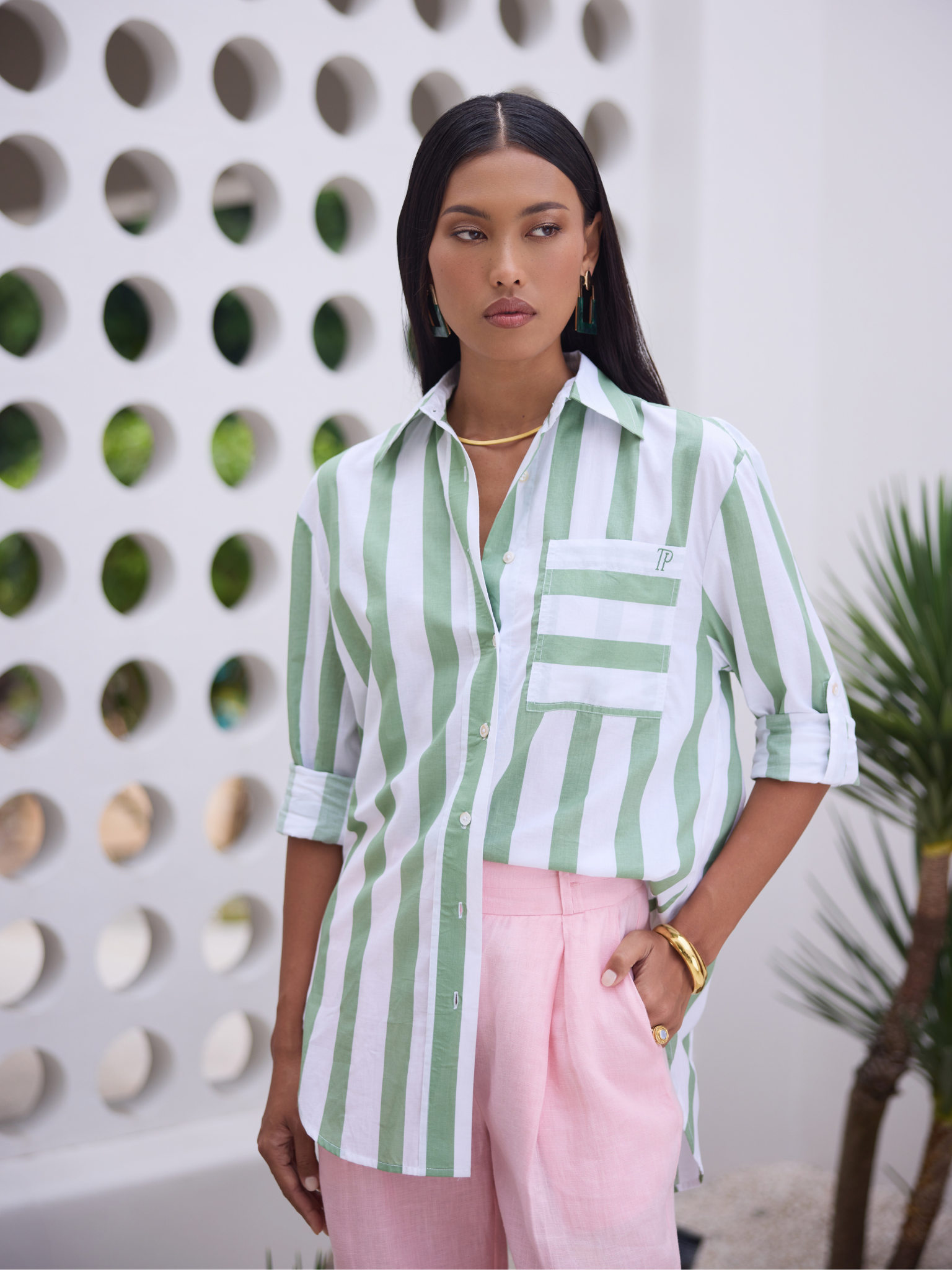 Linen Wide Leg Tailored Pants