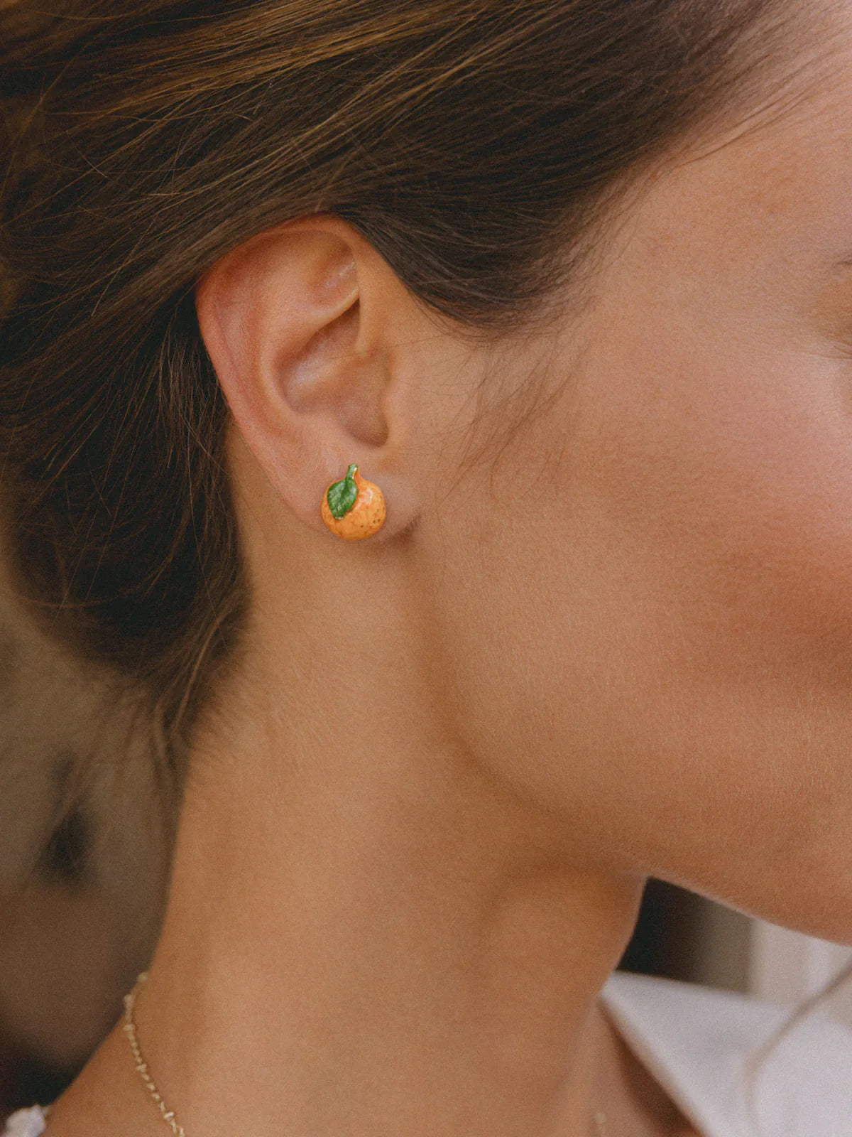 Orange Stud Earrings