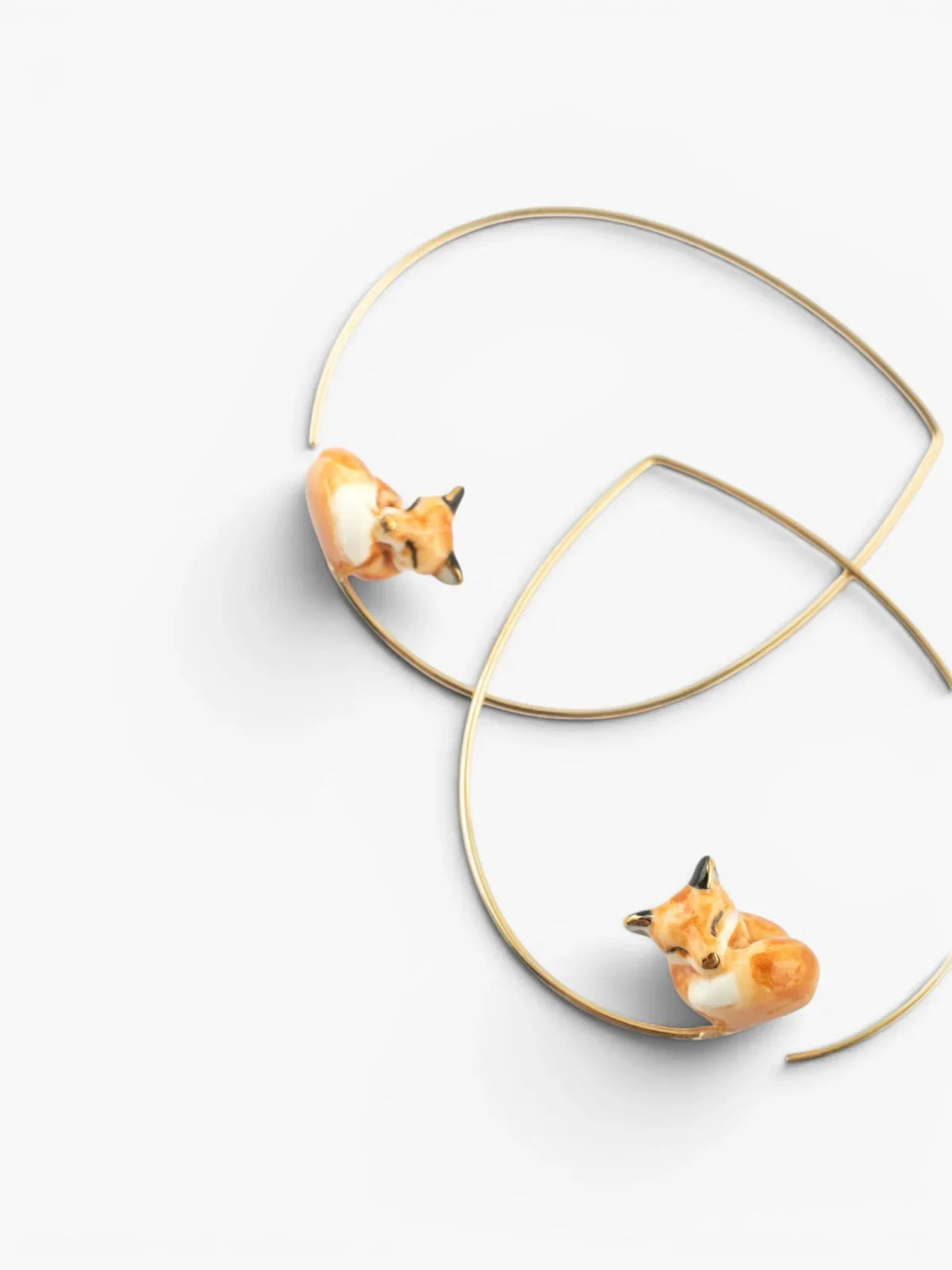 Sleeping Fox Hoop Earrings