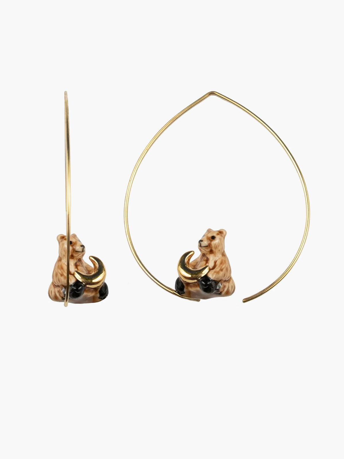 Teddy Bear Hoop Earrings