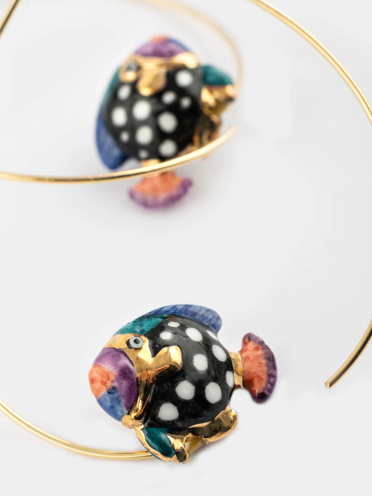 Spotted Fish Hoop Earrings Aloha