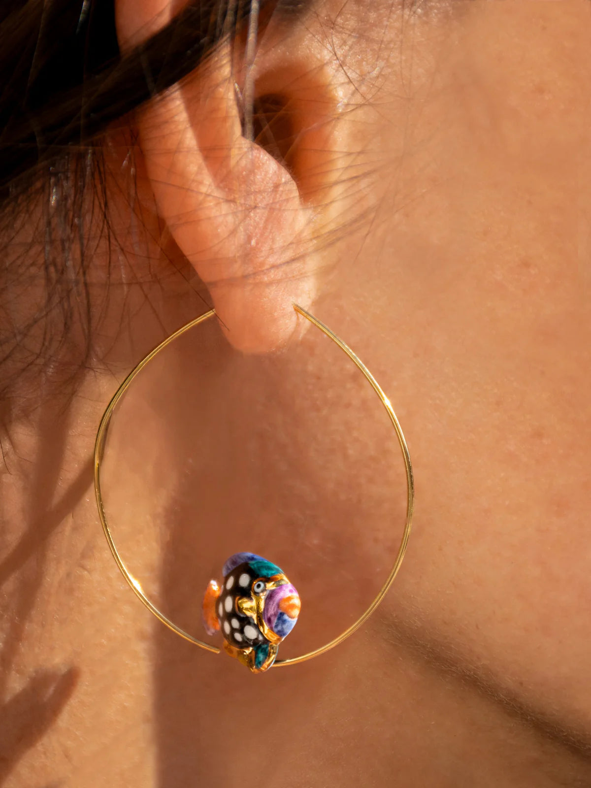 Spotted Fish Hoop Earrings Aloha