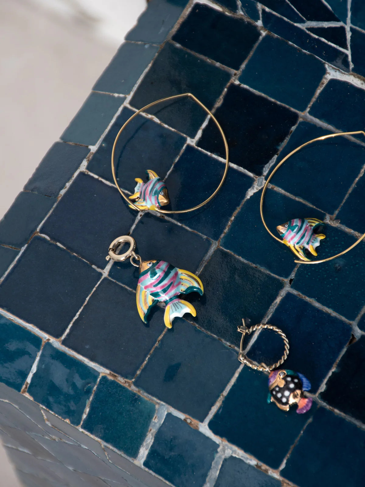 Rainbow Fish Hoop Earrings Aloha