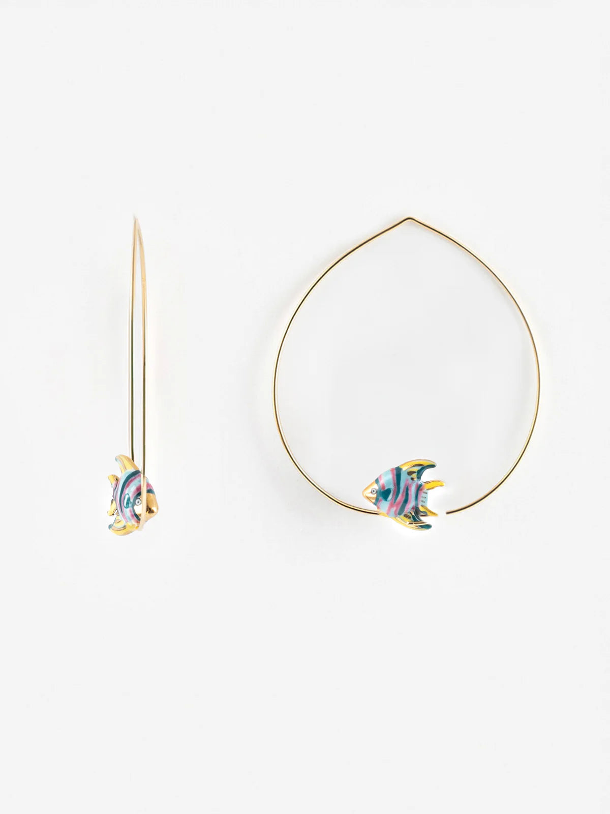 Rainbow Fish Hoop Earrings Aloha